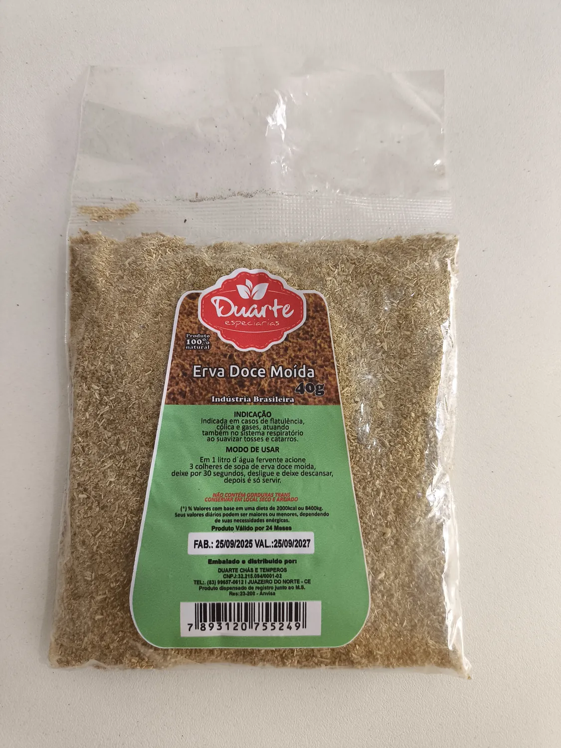 ERVA DOCE MOIDO 40G