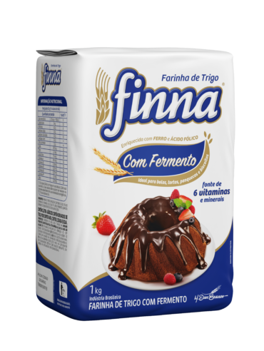 FARINHA DE TRIGO COM FERMENTO FINNA PACOTE 1KG 0