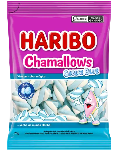 MARSHMALLOW ALGODÃO DOCE CABLES BLUE HARIBO CHAMALLOWS PACOTE 70G 0