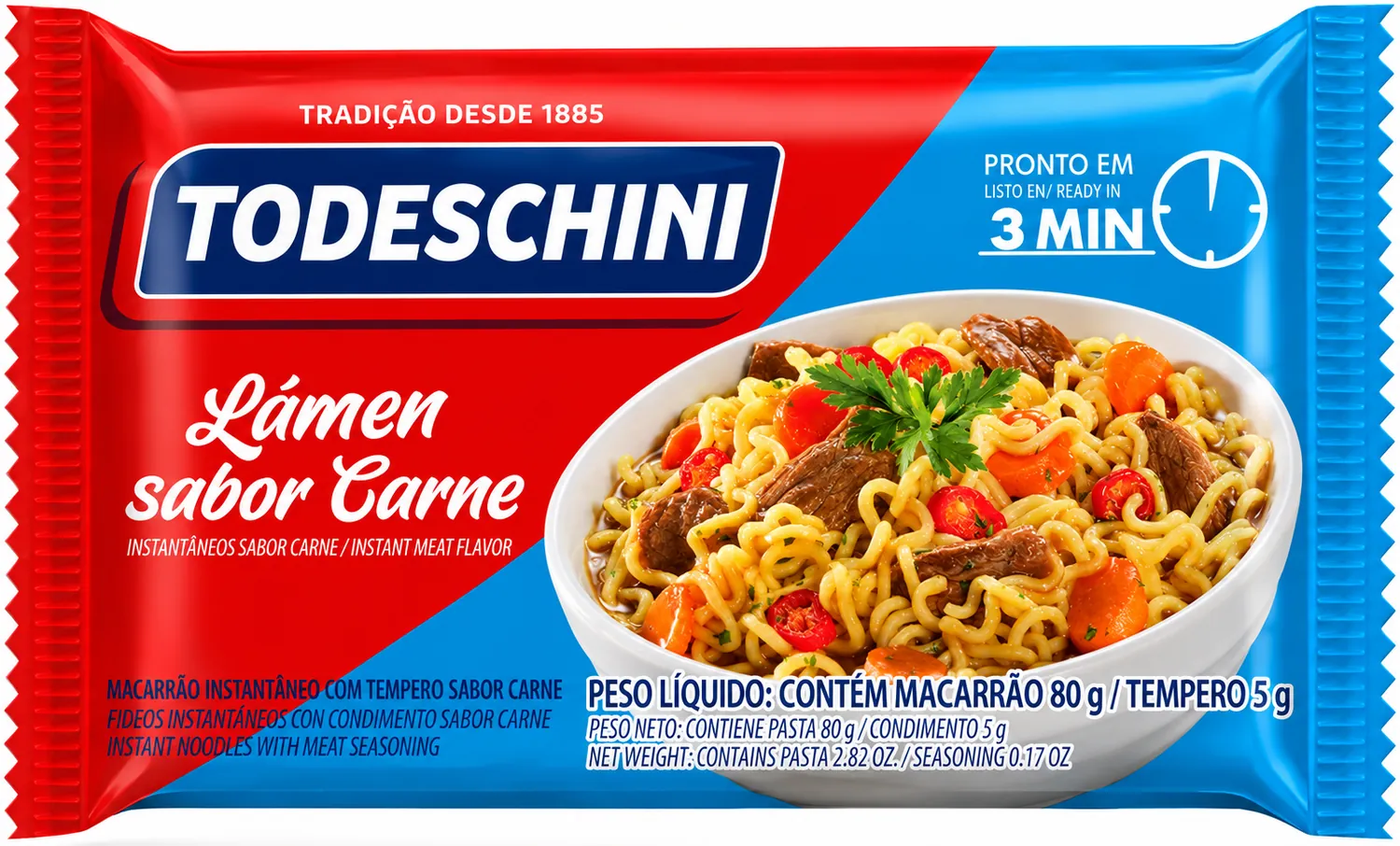 MACARRÃO LÁMEN TODESCHINI SABOR CARNE 85G — imagem 1
