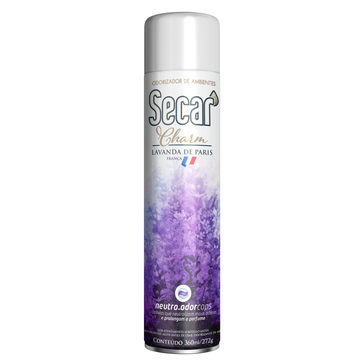 ODORIZADOR DE AMBIENTE AEROSSOL LAVANDA DE PARIS SECAR CHARM FRASCO 360ML SPRAY