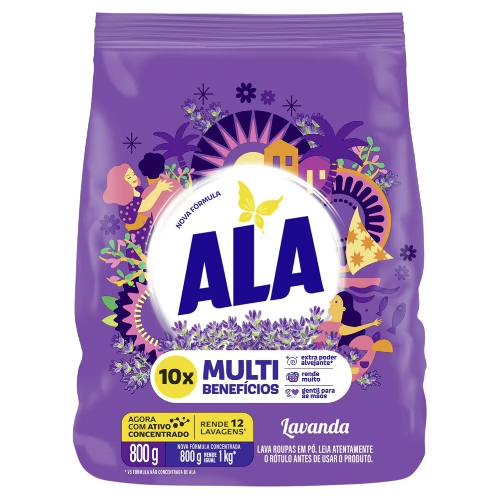 LAVA-ROUPAS PÓ LAVANDA ALA PACOTE 800G