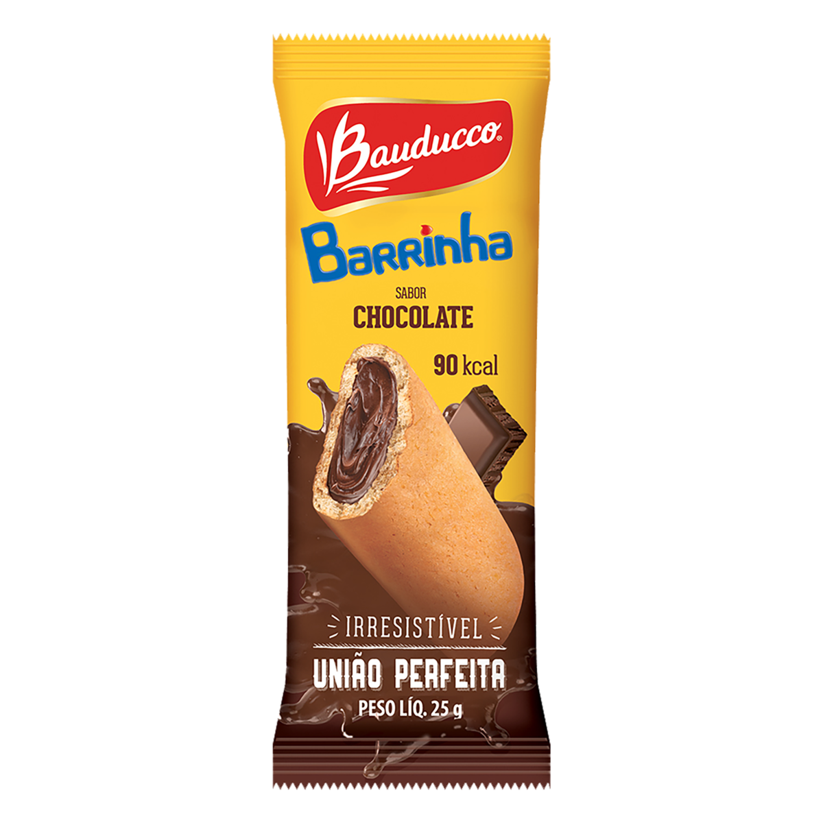 BISCOITO RECHEIO CHOCOLATE BAUDUCCO BARRINHA PACOTE 25G
