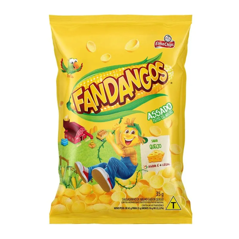 SALGADINHO DE MILHO QUEIJO ELMA CHIPS FANDANGOS PACOTE 35G