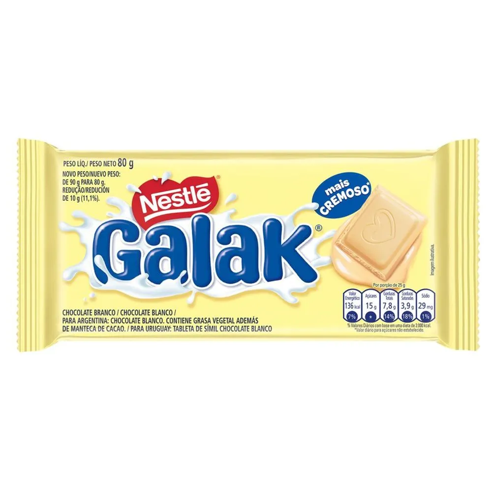 CHOCOLATE BRANCO NESTLE GALAK 80G