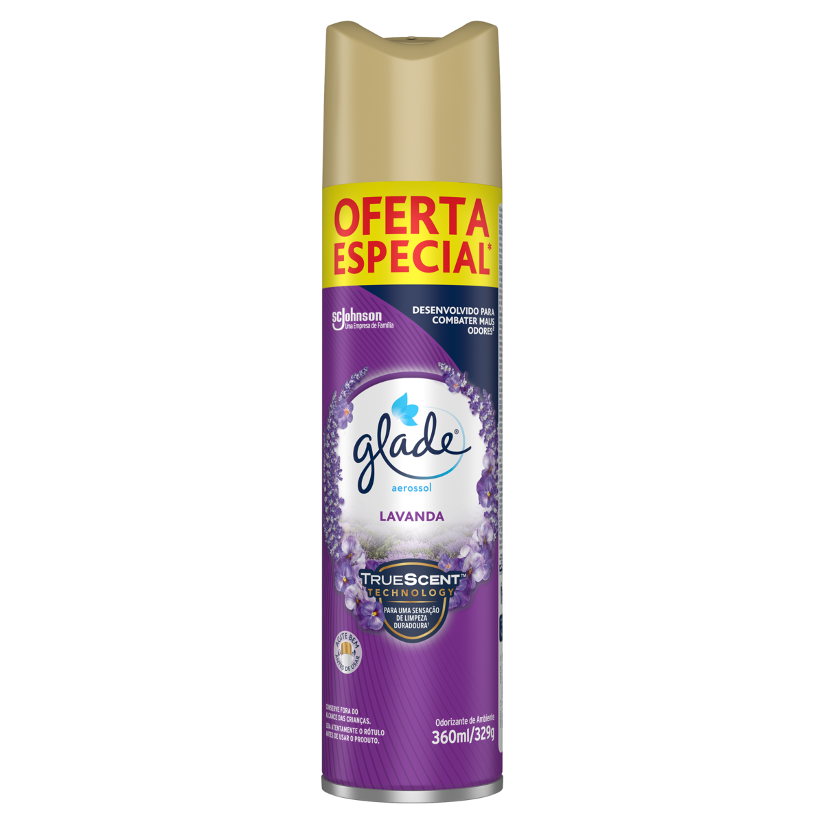 ODORIZADOR DE AMBIENTE AEROSSOL LAVANDA GLADE FRASCO 360ML SPRAY OFERTA ESPECIAL
