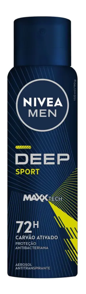 ANTITRANSPIRANTE AEROSSOL CARVÃO ATIVADO SPORT NIVEA MEN DEEP 150ML SPRAY