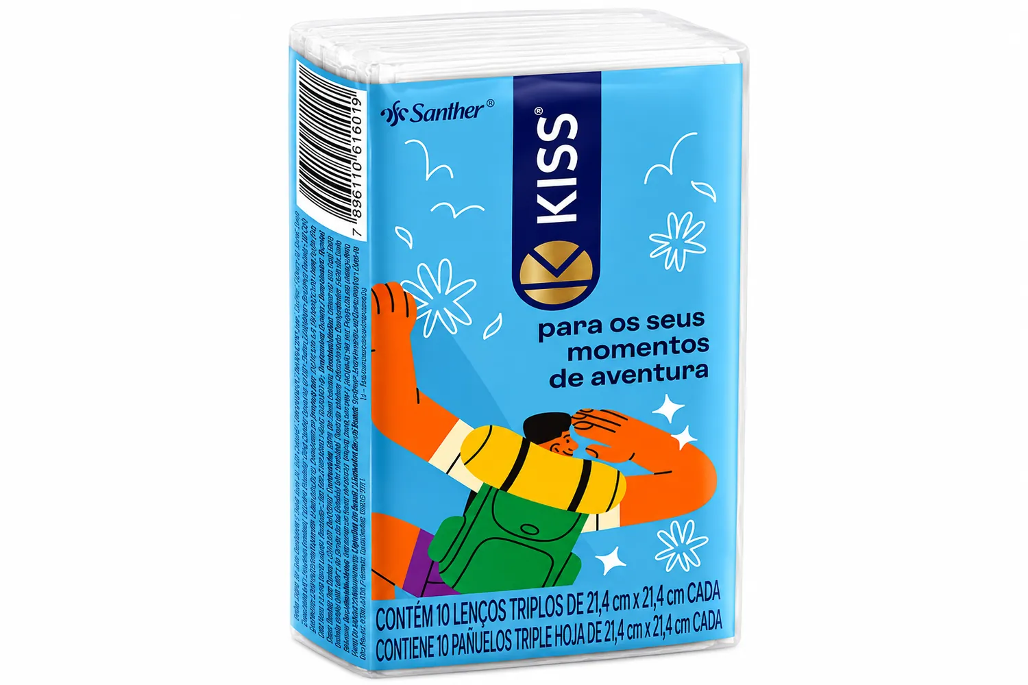 LENÇO DE PAPEL KISS FOLHA TRIPLA COM 10UN