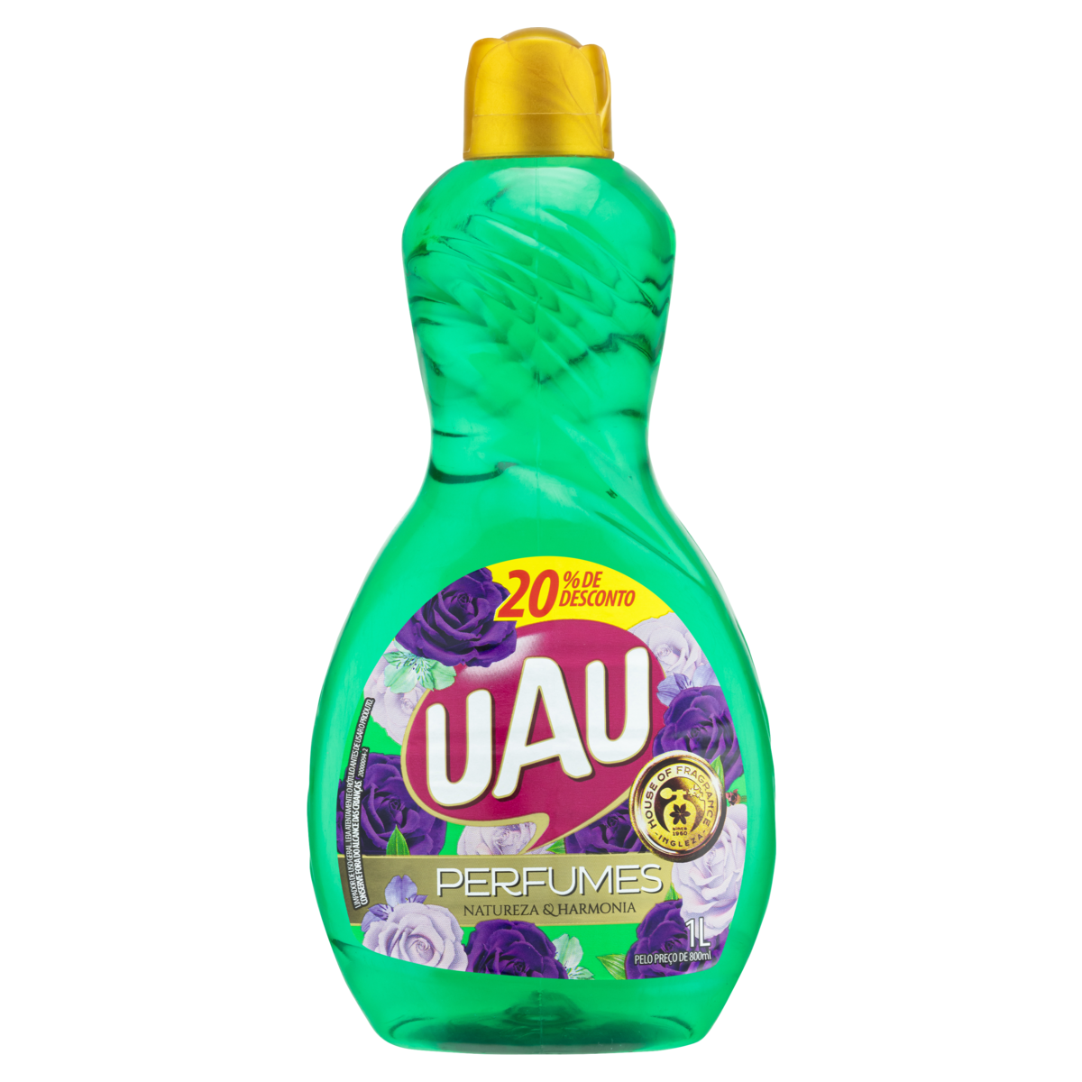 LIMPADOR PERFUMADO NATUREZA & HARMONIA UAU PERFUMES FRASCO 1L GRÁTIS 20% DE DESCONTO