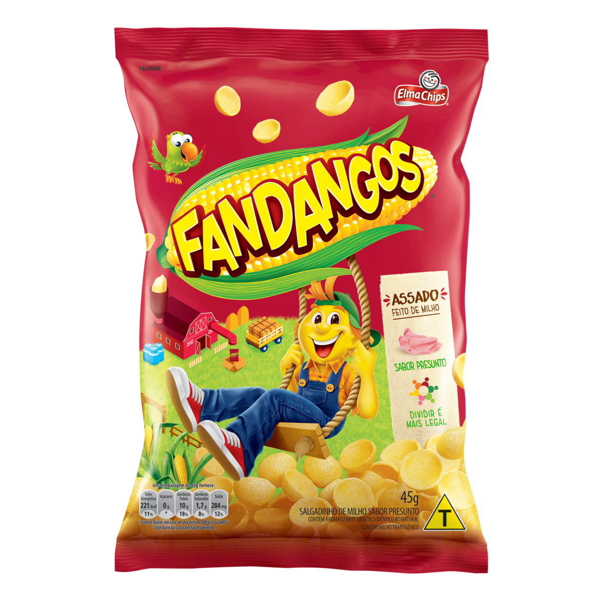 SALGADINHO DE MILHO PRESUNTO ELMA CHIPS FANDANGOS PACOTE 35G 0