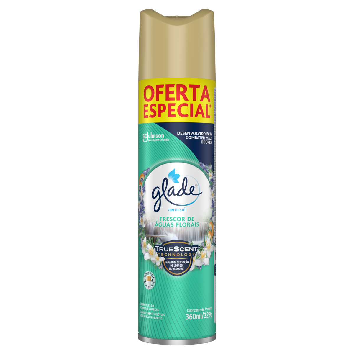 ODORIZADOR DE AMBIENTE AEROSSOL FRESCOR DE ÁGUAS FLORAIS GLADE FRASCO 360ML SPRAY 0