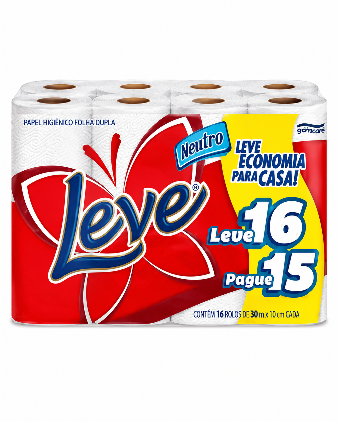 PAPEL HIGIÊNICO LEVE NEUTRO 30M LEVE 16 PAGUE 15