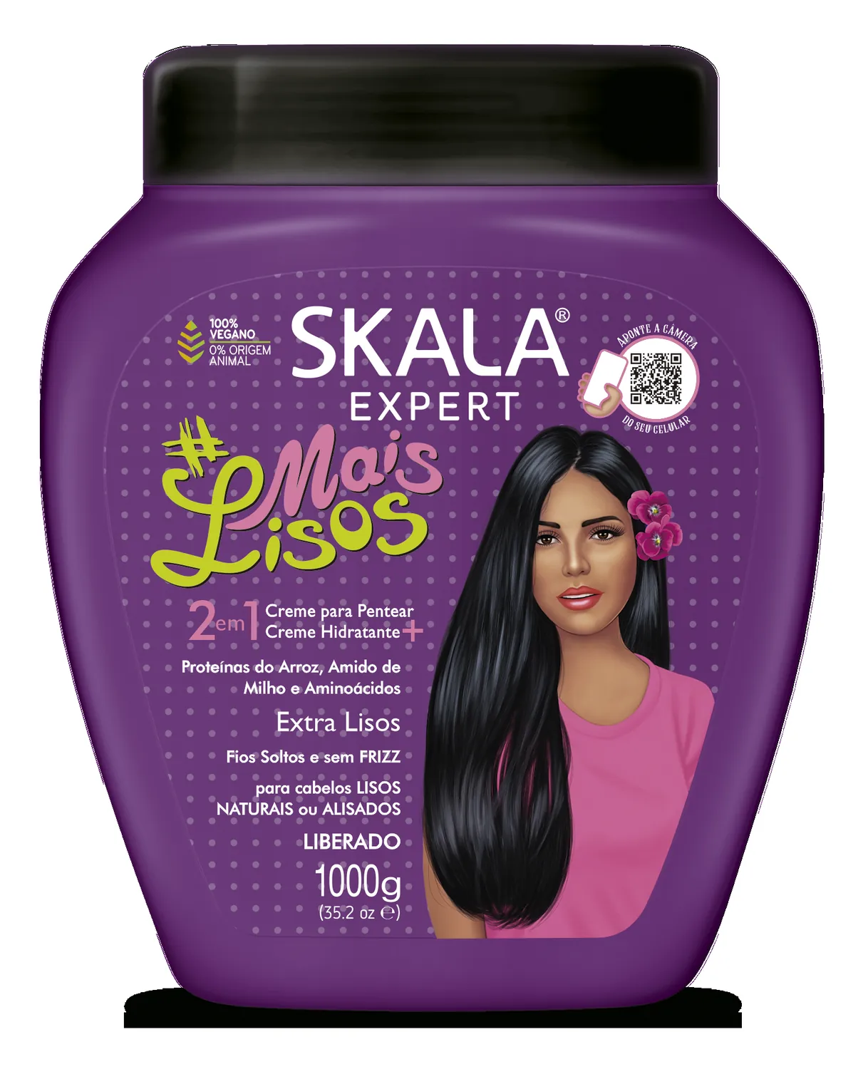 CREME DE TRATAMENTO E PENTEAR SKALA EXPERT #MAISLISOS POTE 1000G