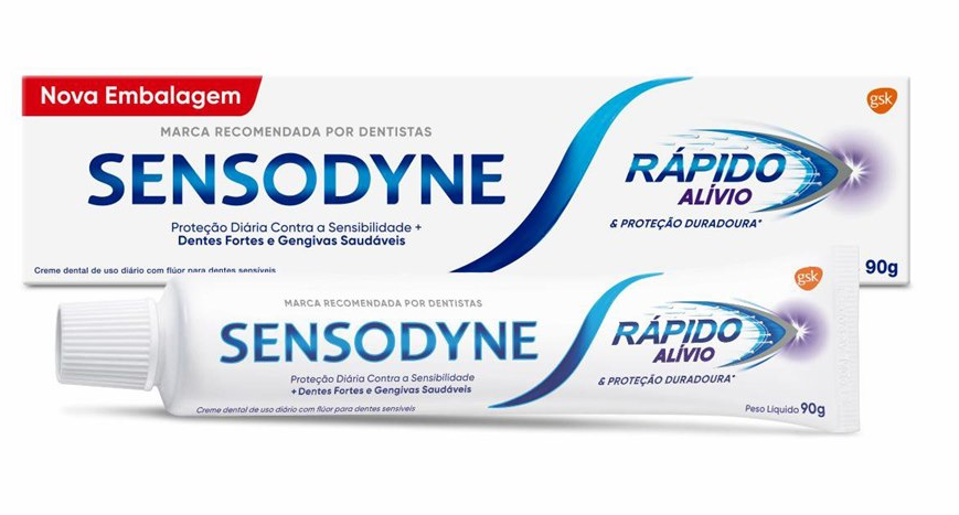 CREME DENTAL ORIGINAL SENSODYNE RÁPIDO ALÍVIO & PROTEÇÃO DURADOURA CAIXA 90G