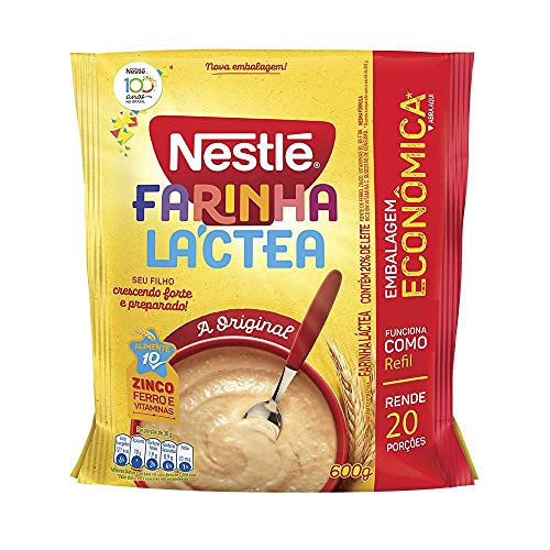 FARINHA LÁCTEA ORIGINAL NESTLÉ SACHÊ 600G REFIL EMBALAGEM ECONÔMICA