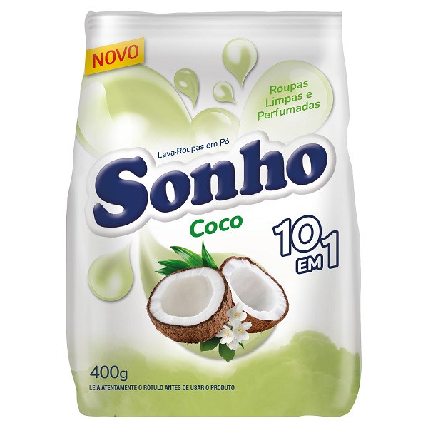 LAVA-ROUPAS PÓ COCO SONHO PACOTE 400G