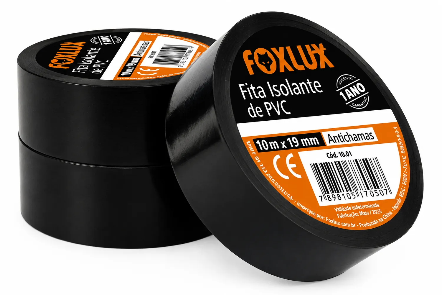 FITA ISOLANTE PRETA 10M FOXLUX