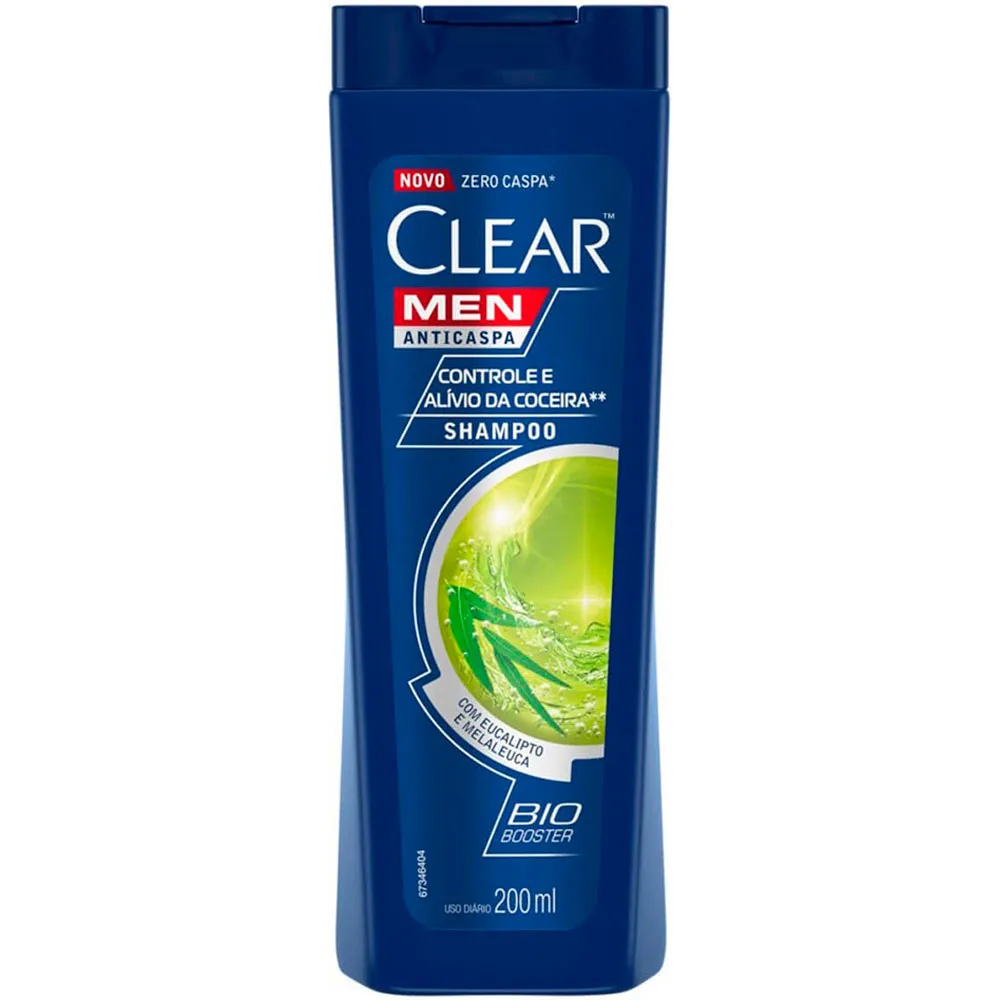 SHAMPOO ANTICASPA CLEAR MEN CONTROLE E ALÍVIO DA COCEIRA 200ML