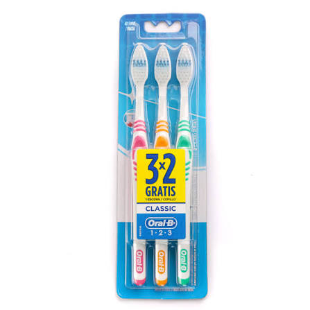 ESCOVA DENTAL MACIA ORAL-B CLASSIC CLEAN 3 UNIDADES