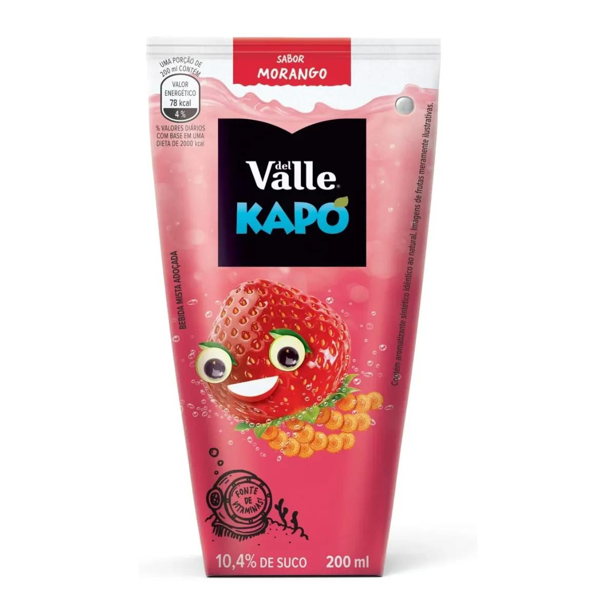 REFRESCO ADOÇADO MORANGO DEL VALLE KAPO CAIXA 200ML