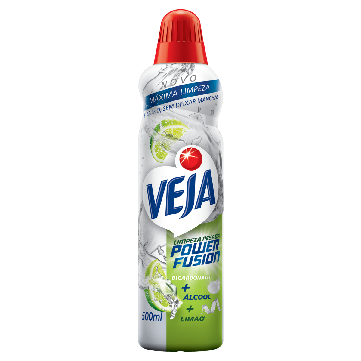 LIMPADOR LIMPEZA PESADA COM BICARBONATO E ÁLCOOL LIMÃO VEJA POWER FUSION FRASCO 500ML
