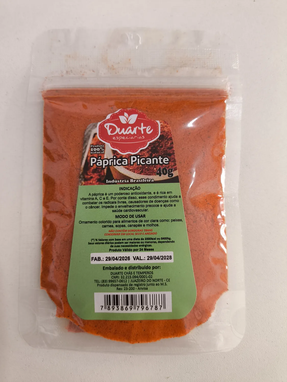 PAPRICA PICANTE 40G DUARTE