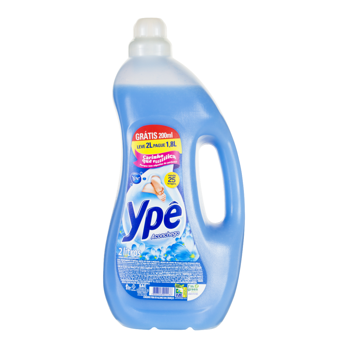AMACIANTE DE ROUPA ACONCHEGO YPÊ FRASCO LEVE 2L PAGUE 1,8L