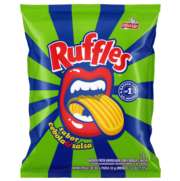 BATATA RUFFLES 33G ONDULADA CEBOLA/SALSA
