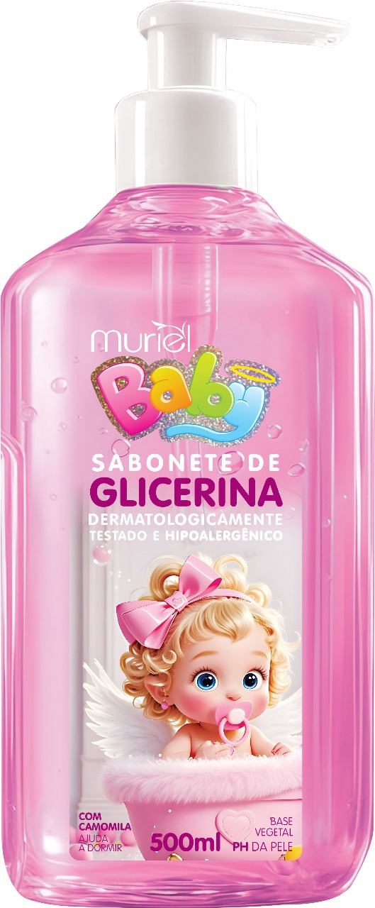 SABONETE LIQUIDO GLICERINADO 500ML MURIEL BABY ROSA — imagem 1