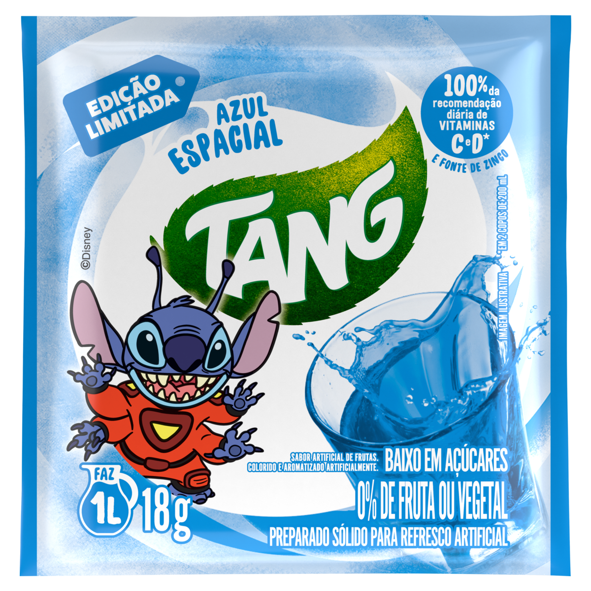 REFRESCO EM PO TANG AZUL ESPACIAL FRUTAS EDICAO LIMITADA 18G