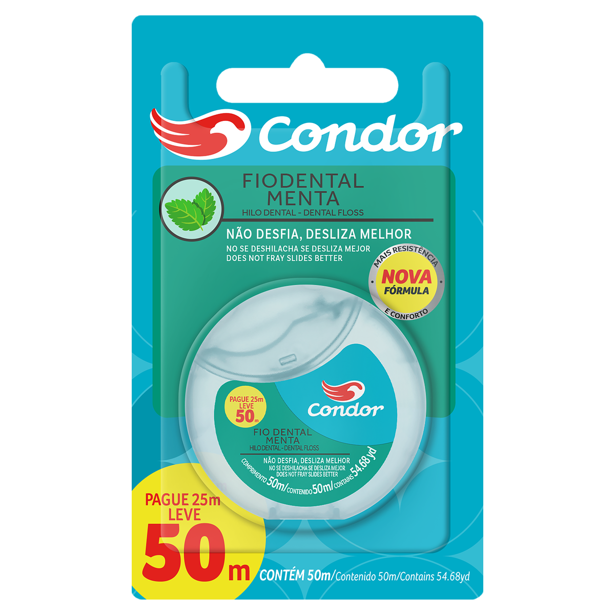 FIO DENTAL MENTA CONDOR LEVE 50M PAGUE 25M