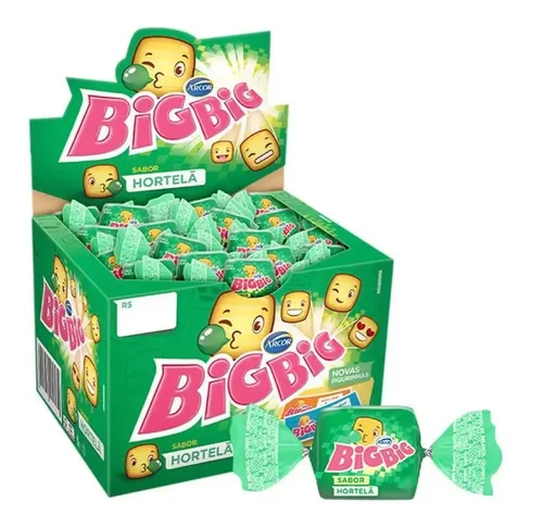 CHICLETE HORTELÃ BIG BIG CAIXA 315G 90 UNIDADES