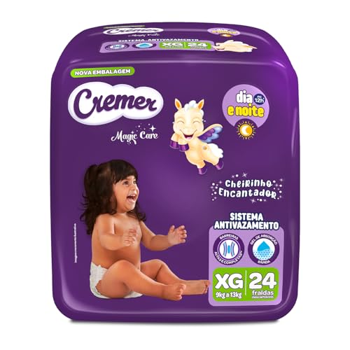 FRALDA DESCARTÁVEL INFANTIL CREMER MAGIC CARE XG PACOTE 24 UNIDADES
