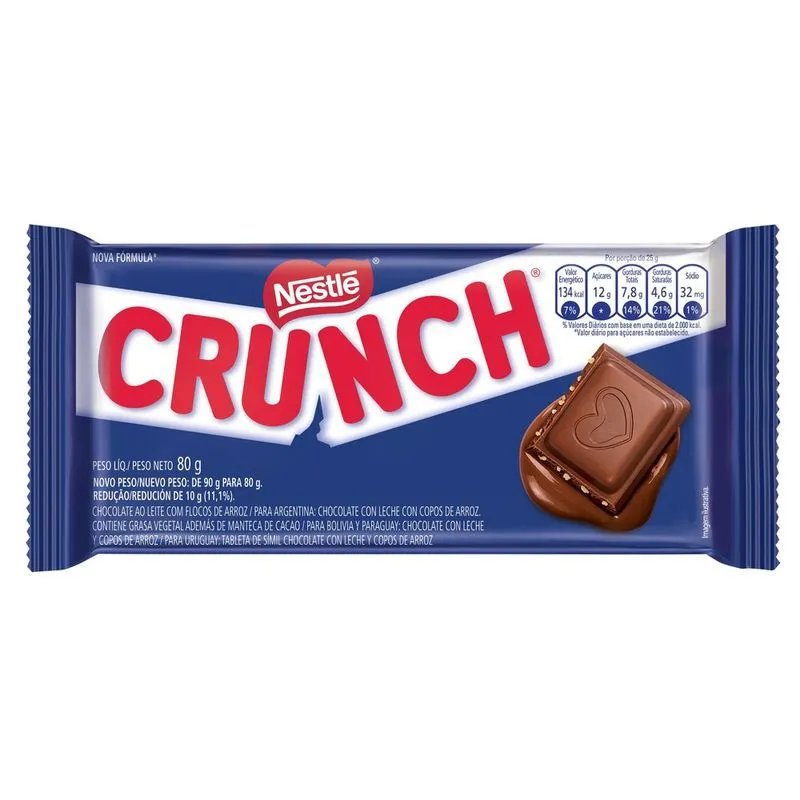 CHOCOLATE AO LEITE CRUNCH PACOTE 80G 0