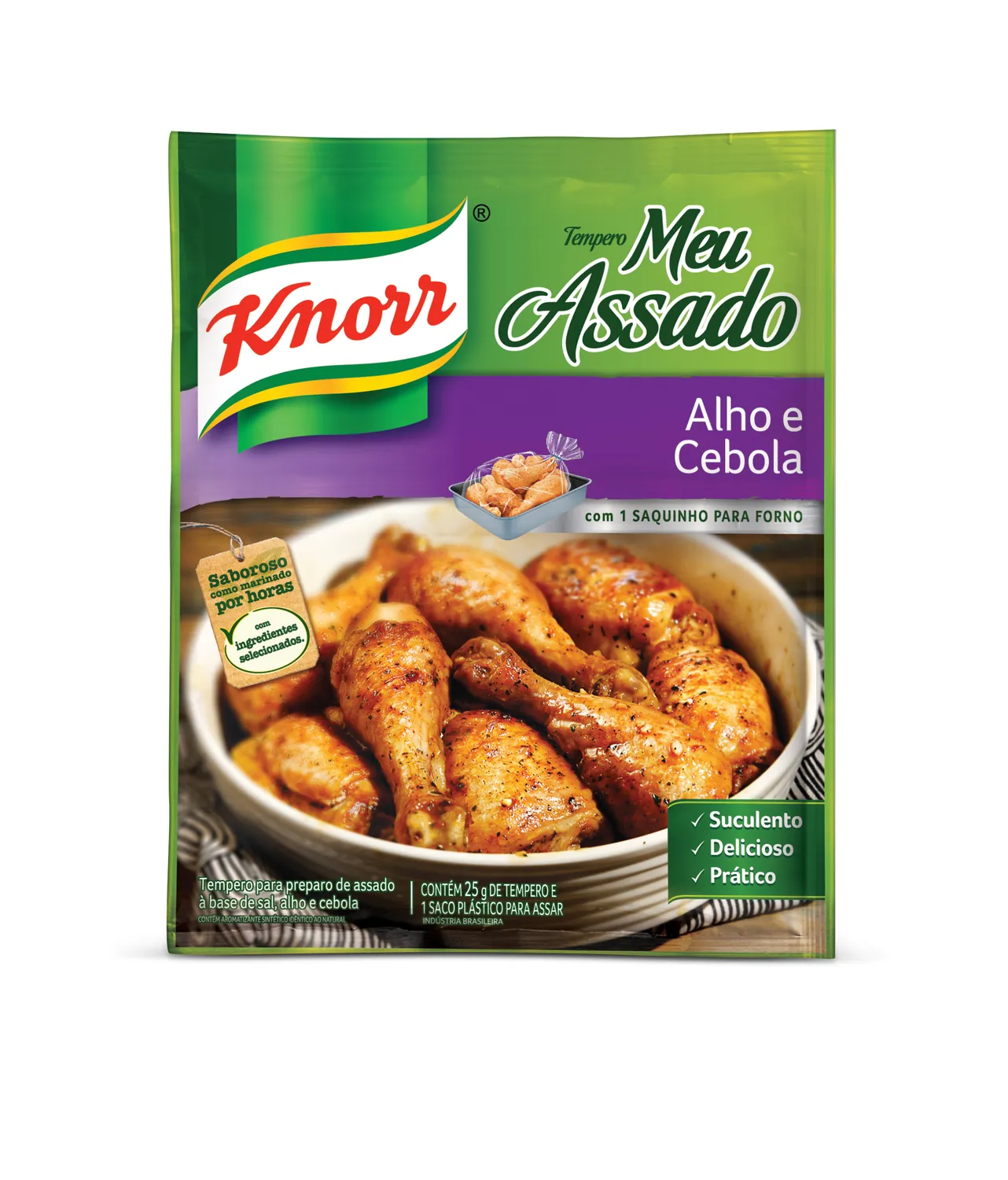 TEMPERO PÓ ALHO E CEBOLA KNORR MEU ASSADO PACOTE 25G