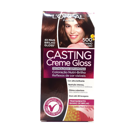 KIT COLORAÇÃO CREME 500 CASTANHO CLARO LORÉAL PARIS CASTING GLOSS 0