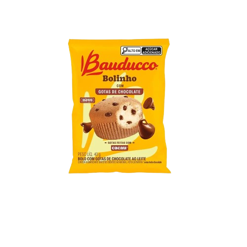 BOLINHO COM GOTAS DE CHOCOLATE AO LEITE BAUDUCCO PACOTE 40G