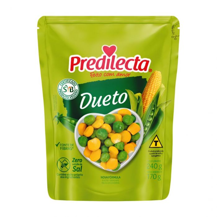 ERVILHA E MILHO VERDE EM CONSERVA DUETO PREDILECTA SACHÊ 170G