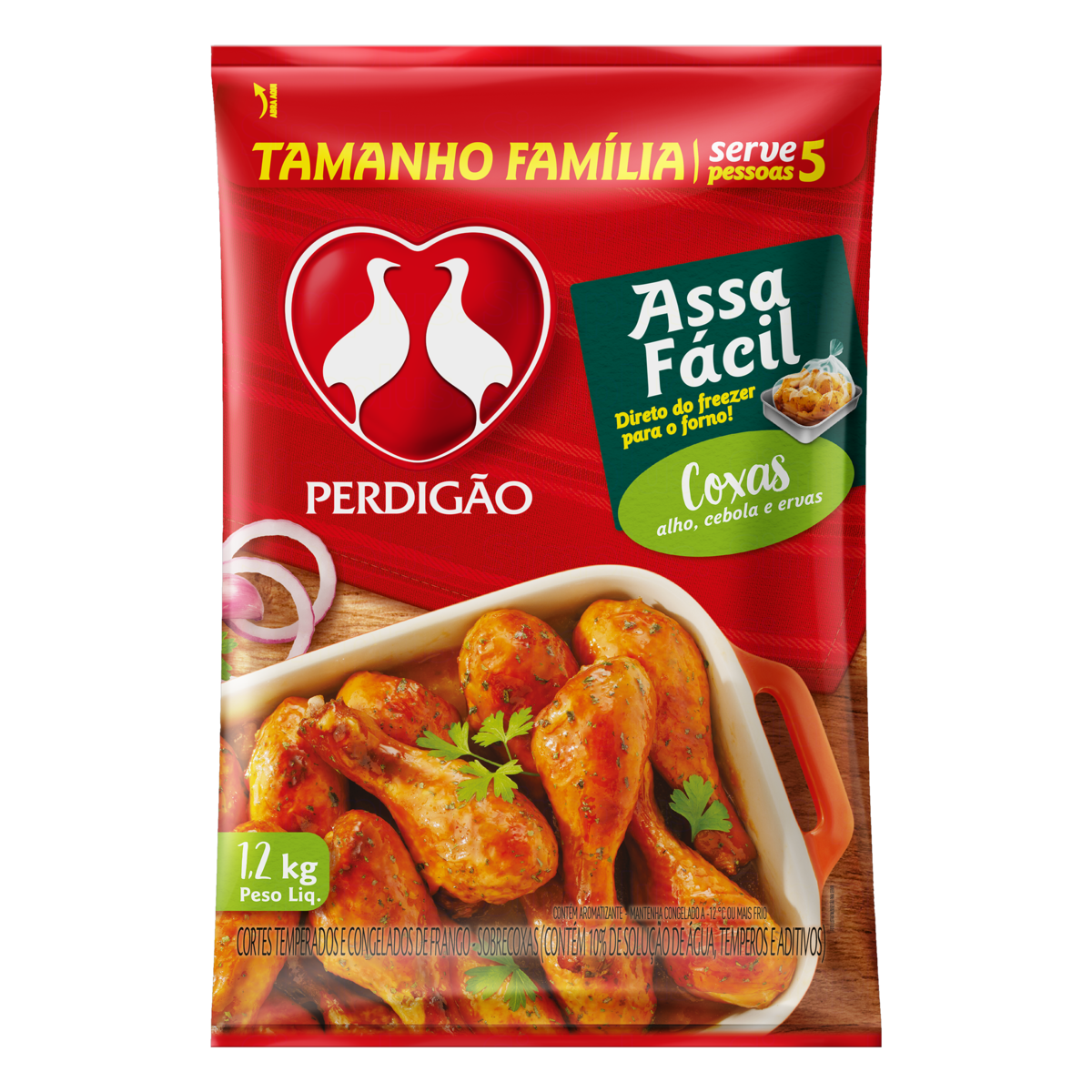 COXA DE FRANGO CONGELADA TEMPERADA PERDIGÃO ASSA FÁCIL 1,2KG TAMANHO FAMÍLIA