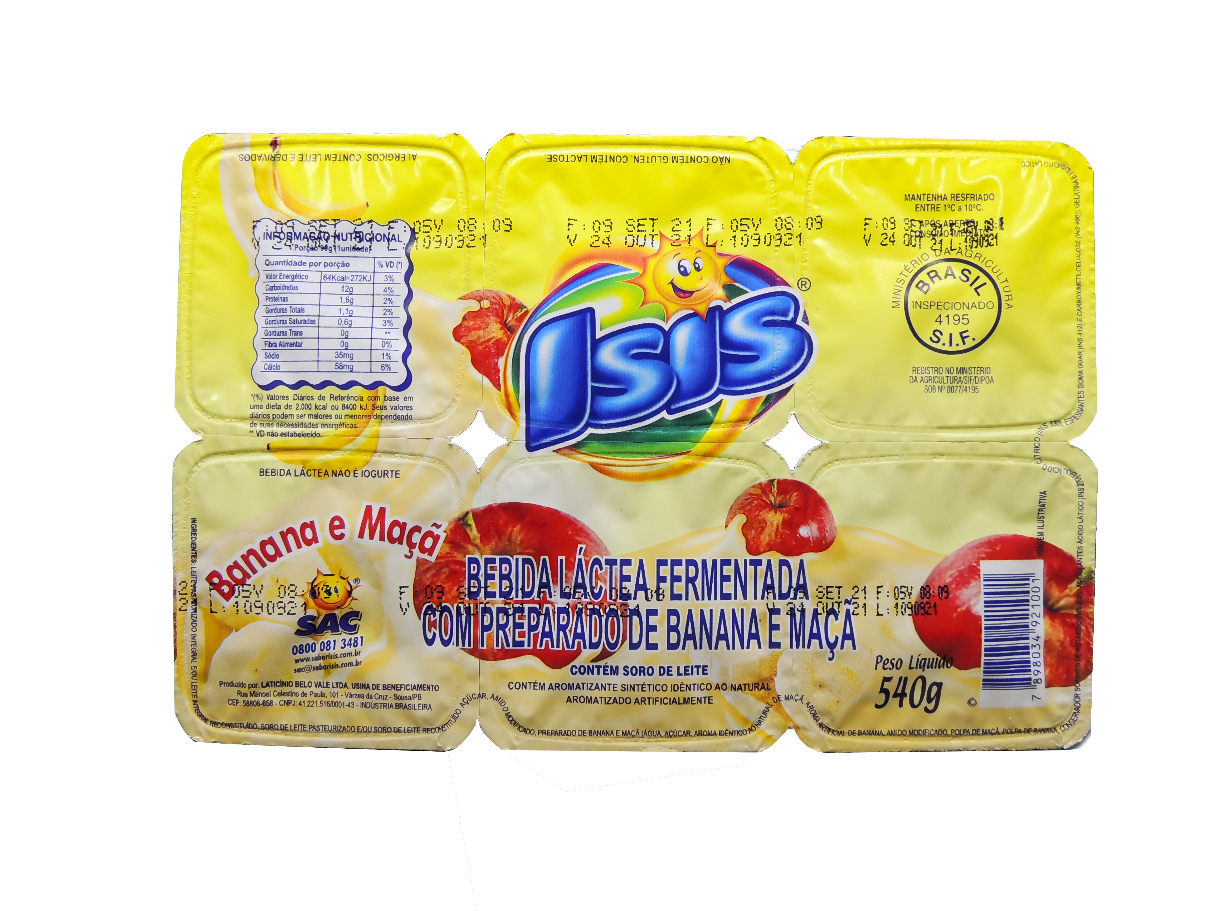 BEBIDA LÁCTEA ISIS BANANA C/ MACA BANDEJA 540G