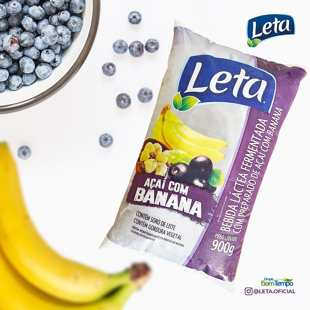 BEBIDA LACTEA LETA 900G SACHE AÇAÍ COM BANANA