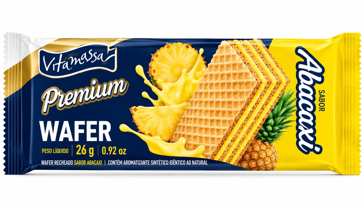 BISCOITO WAFER ABACAXI VITAMASSA 26G — imagem 1