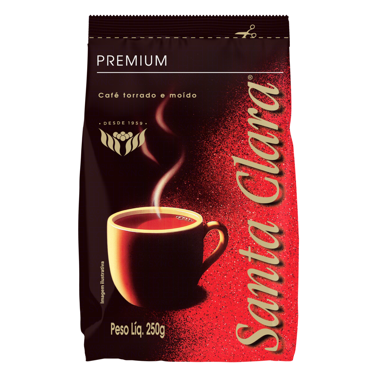 CAFÉ TORRADO E MOÍDO SANTA CLARA PREMIUM PACOTE 250G