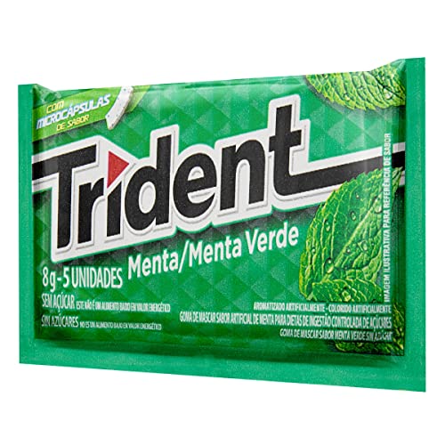 GOMA DE MASCAR MENTA ZERO AÇÚCAR TRIDENT ENVELOPE 8G 5 UNIDADES