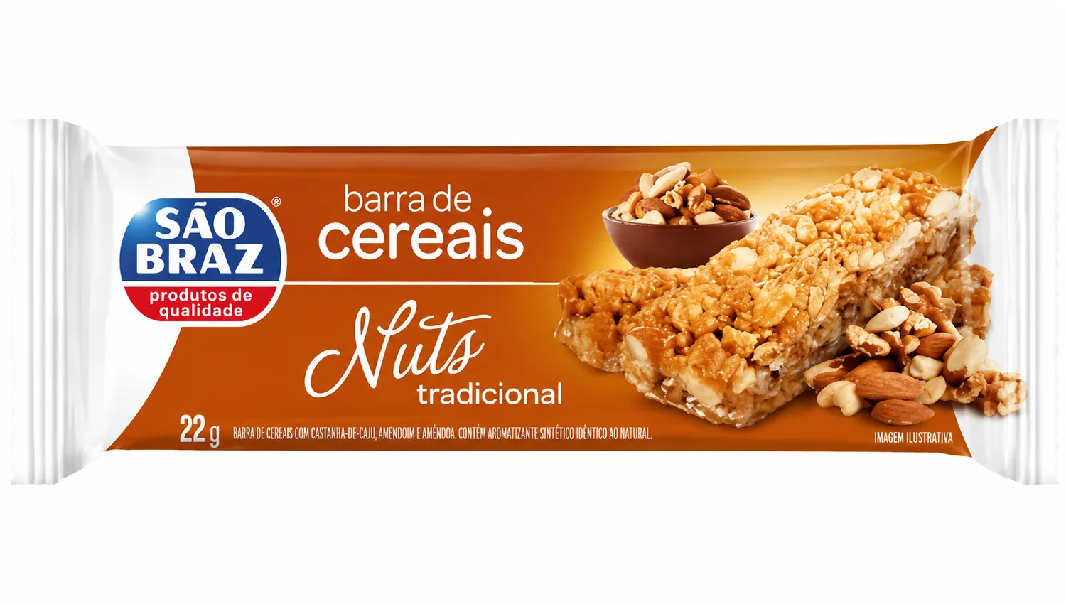 BARRA CEREAL SÃO BRAZ NUTS 30G