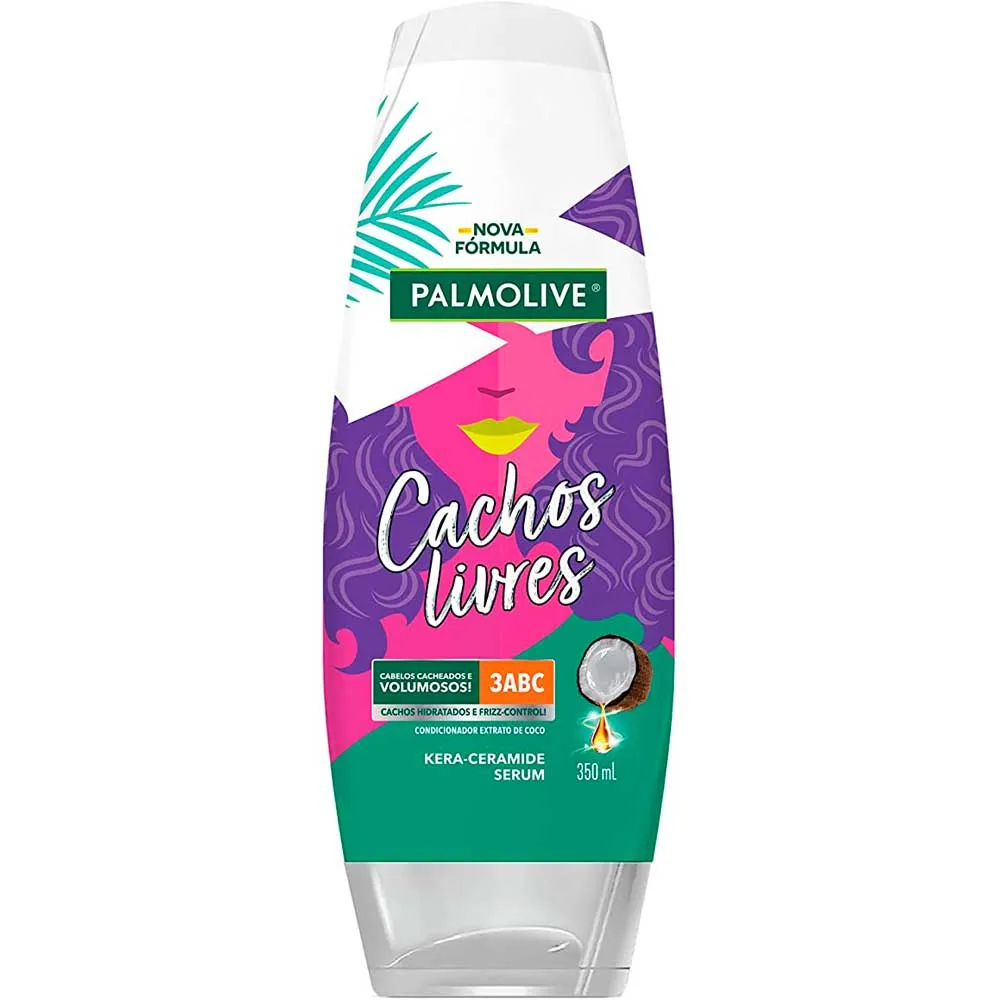 CONDICIONADOR PALMOLIVE CACHOS LIVRES FRASCO 350ML