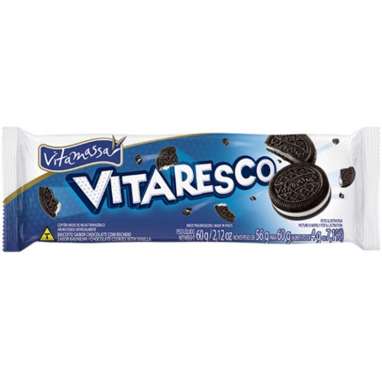BISCOITO RECHEADO VITARESCO VITAMASSA 60G