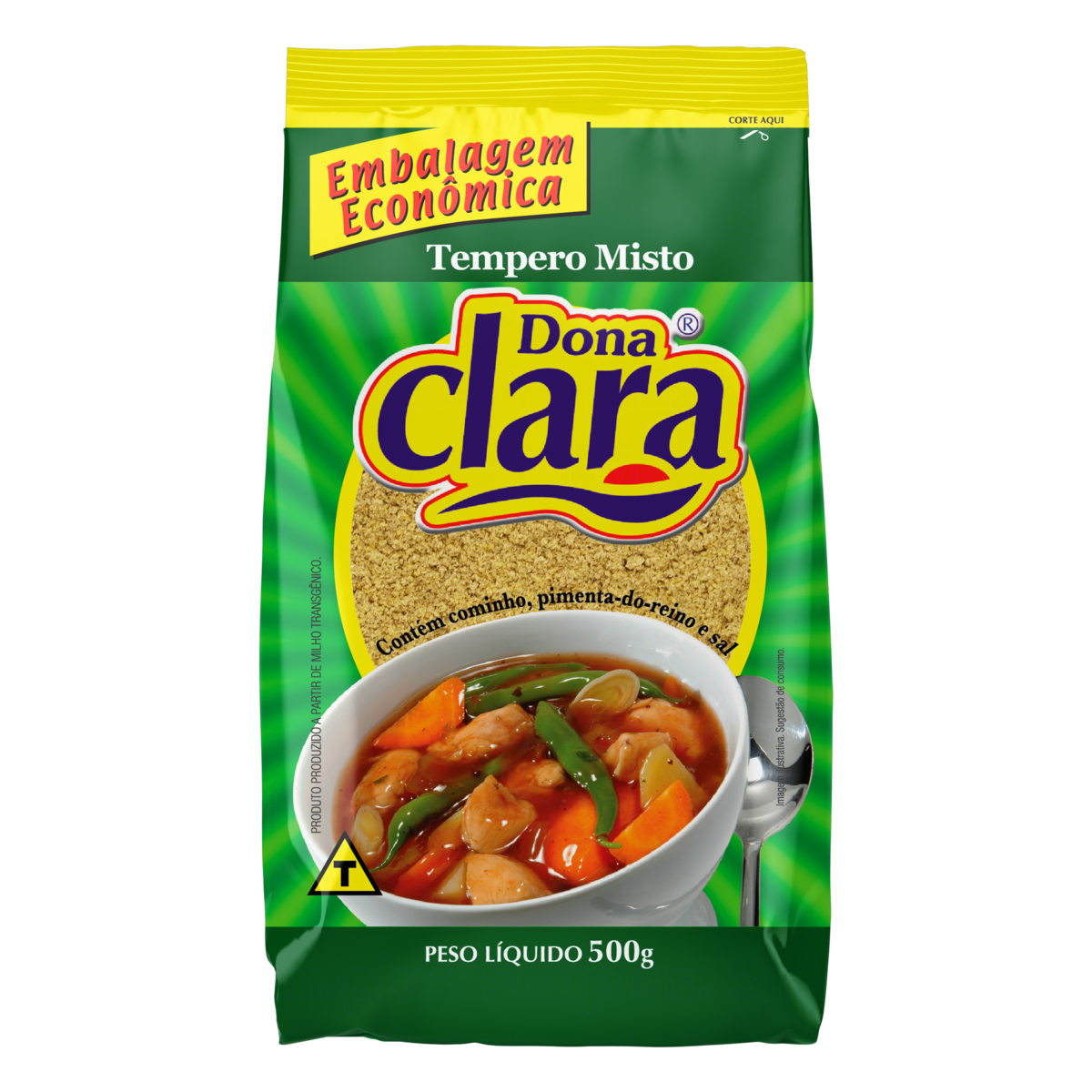 TEMPERO MISTO DONA CLARA PACOTE 500G EMBALAGEM ECONÔMICA 0