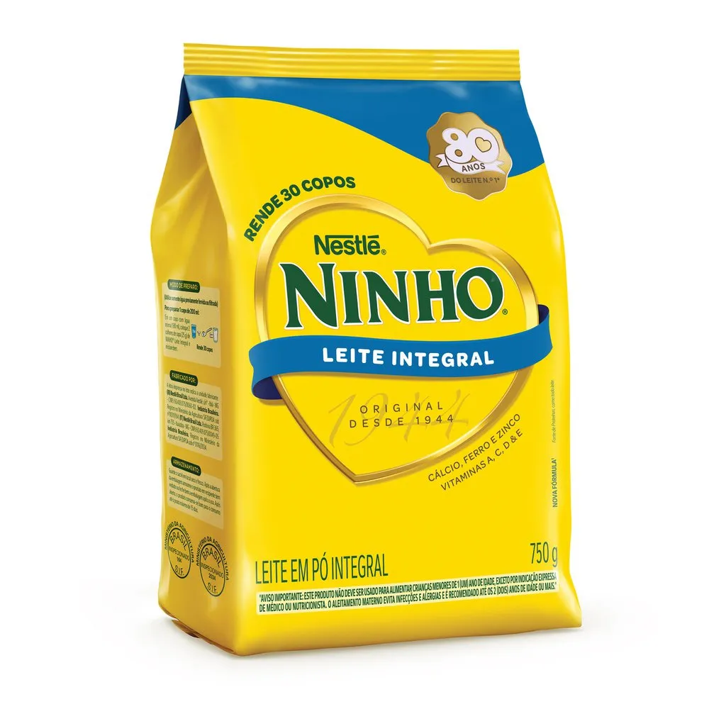 LEITE PÓ INTEGRAL NINHO PACOTE 750G
