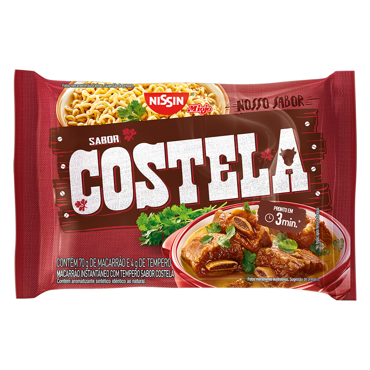 MACARRÃO INSTANTÂNEO LÁMEN COSTELA NISSIN MIOJO NOSSO SABOR PACOTE 74G 0